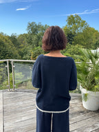 Pull Cœur Bleu Marine
