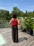 Pantalon Uni Viscose Choco
