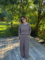Pantalon sport chic taupe