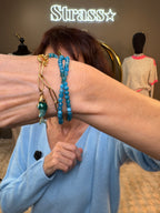 Collier Y Bracelet Poisson Bleu