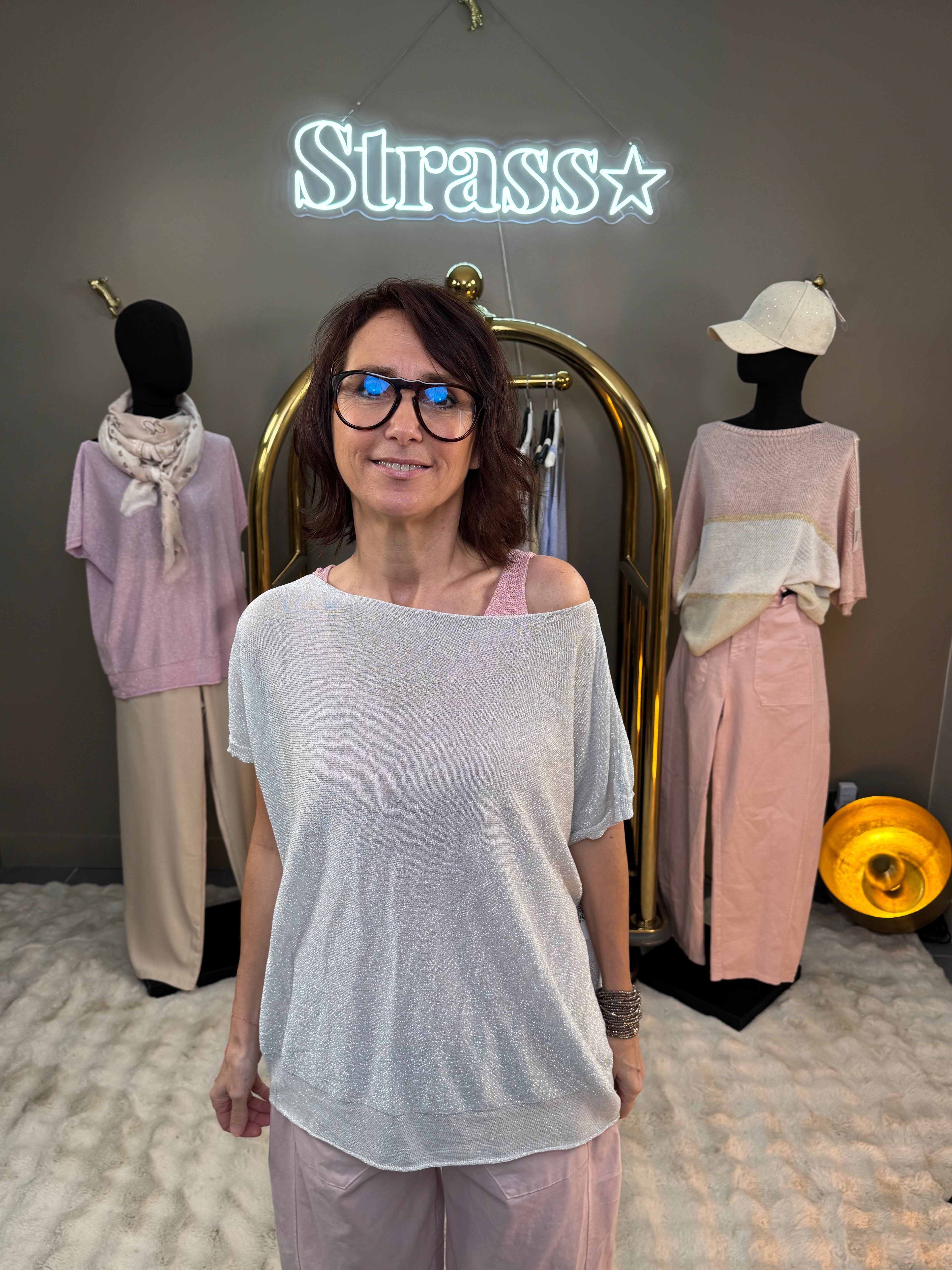 Pull Éblouissant Argent