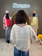 Gilet Crochet Flower Taupe