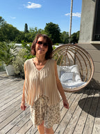 Débardeur Plissé Beige