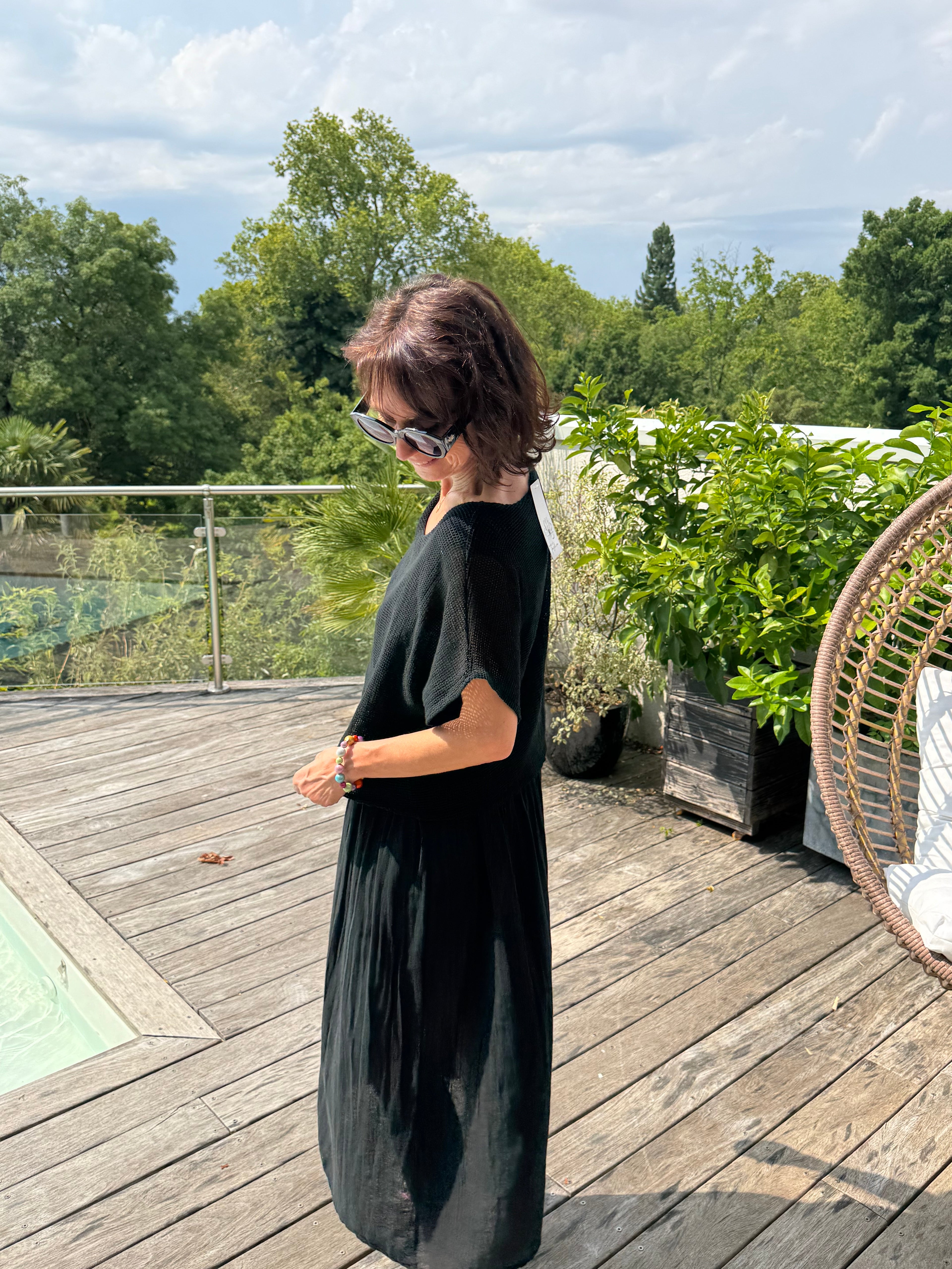 Robe haut filet noire