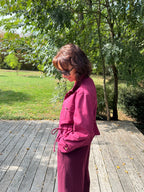 Blouson Suédine Bordeaux