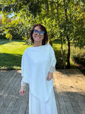 Cape poncho blanche