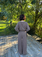 Pantalon sport chic taupe