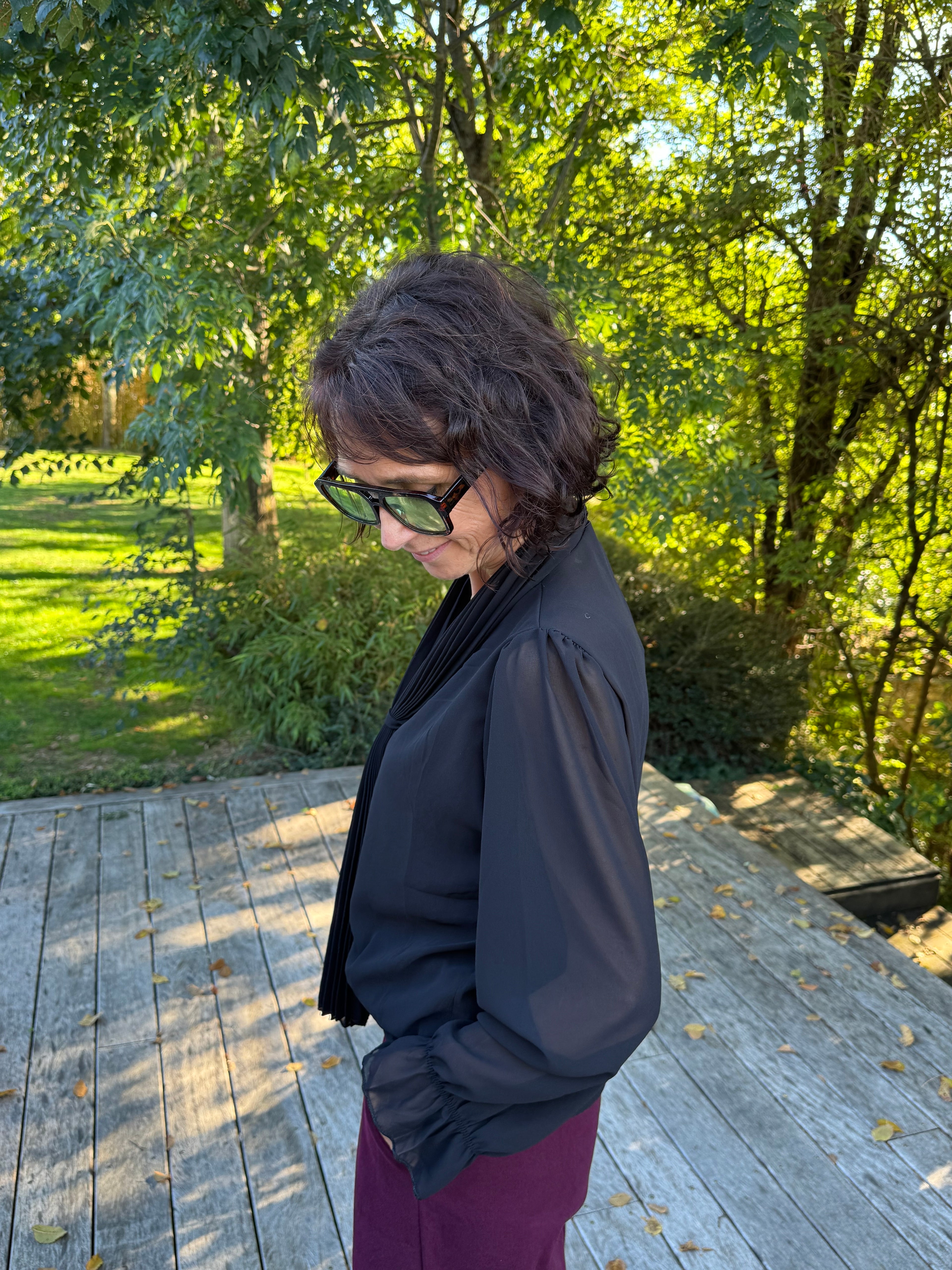 Top col foulard noir