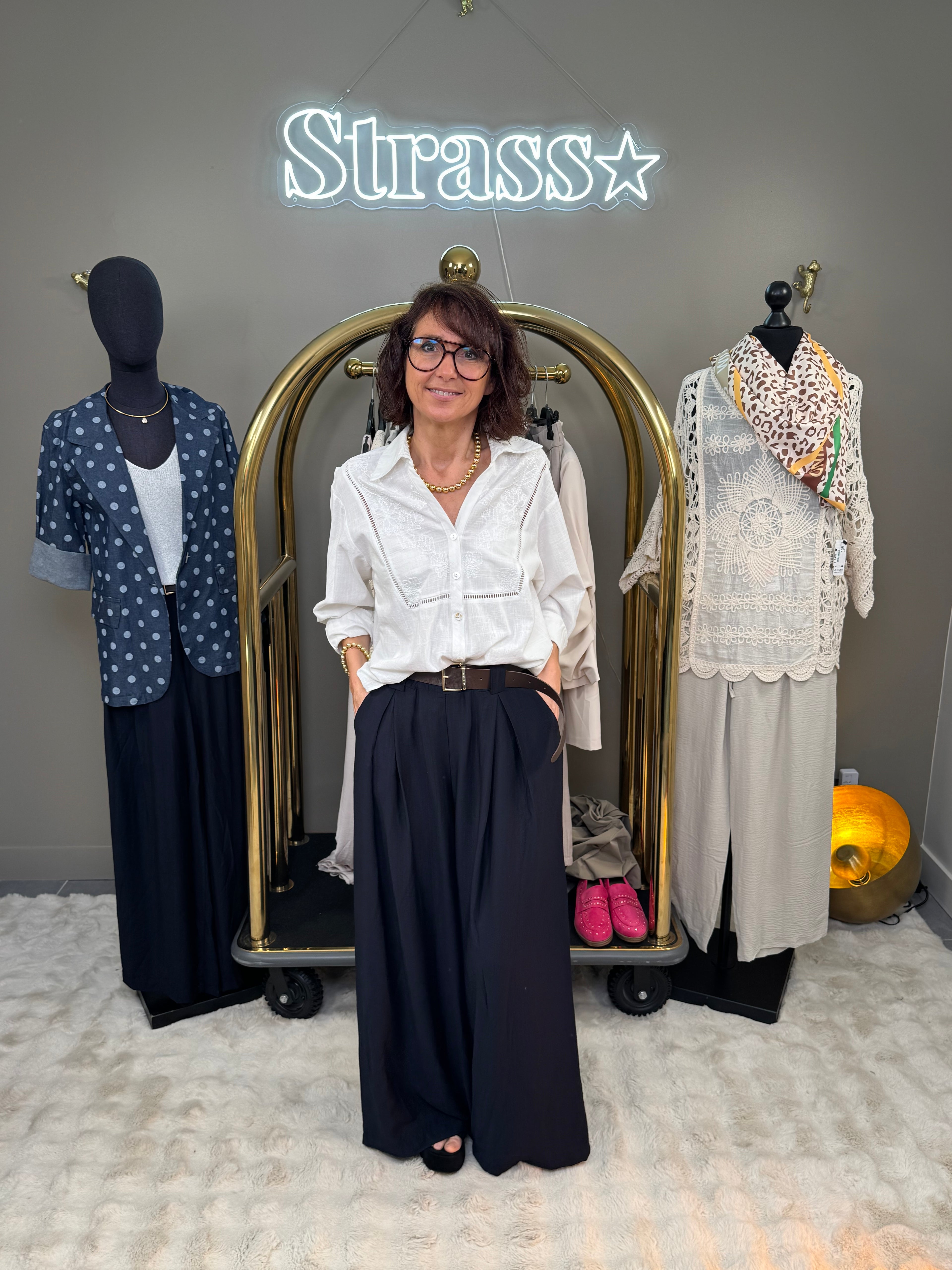 Pantalon Linda Bleu Marine