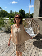 Débardeur Plissé Beige