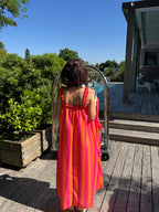 Robe et Son Sac Orange et Fuschia