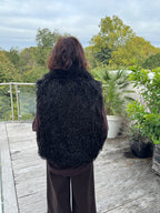 Gilet mouton de Mongolie Noir