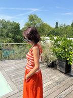 Débardeur Marcel froufrou orange et rose
