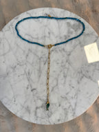 Collier Y Bracelet Poisson Bleu