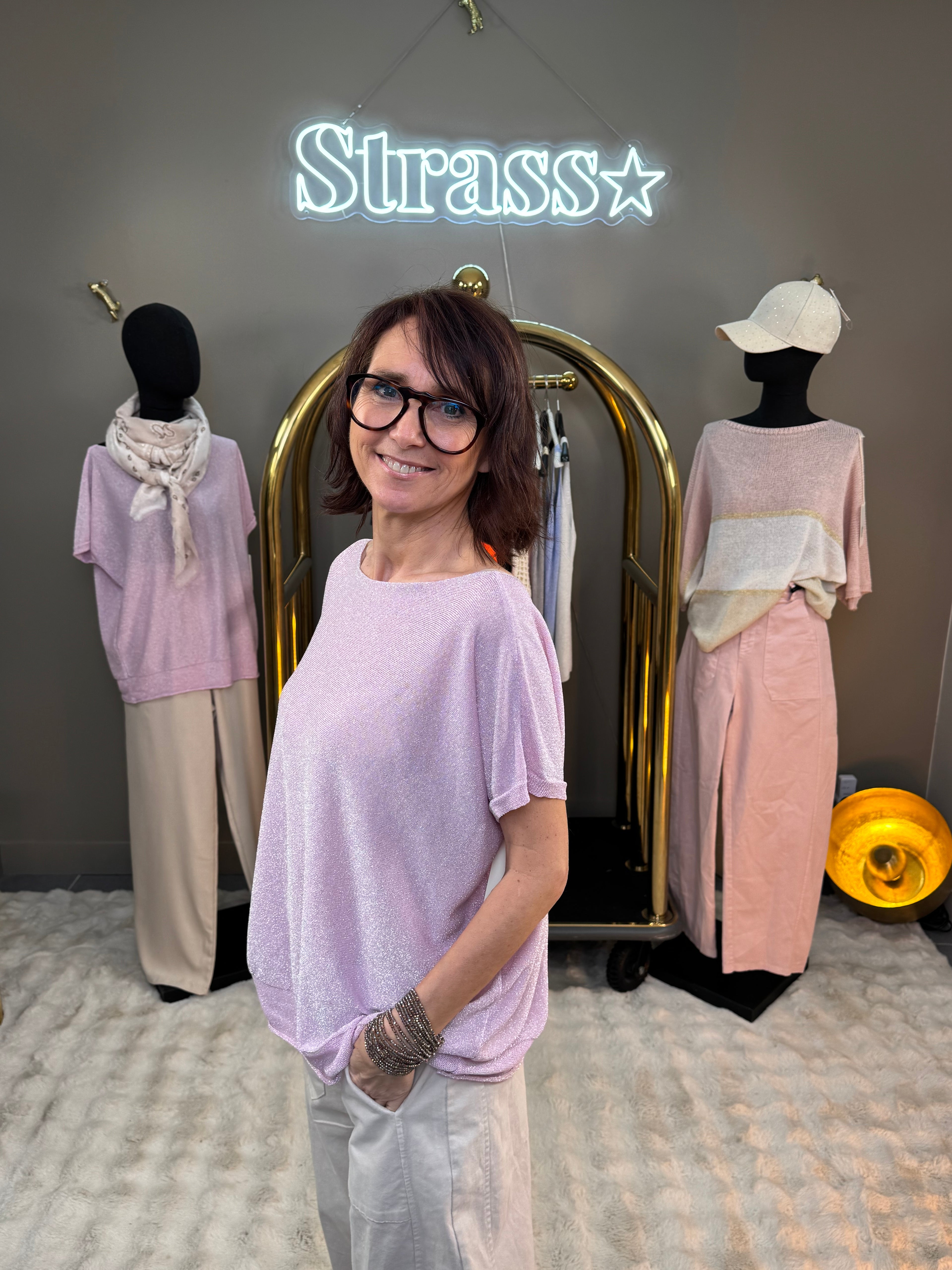 Pull Éblouissant Rose