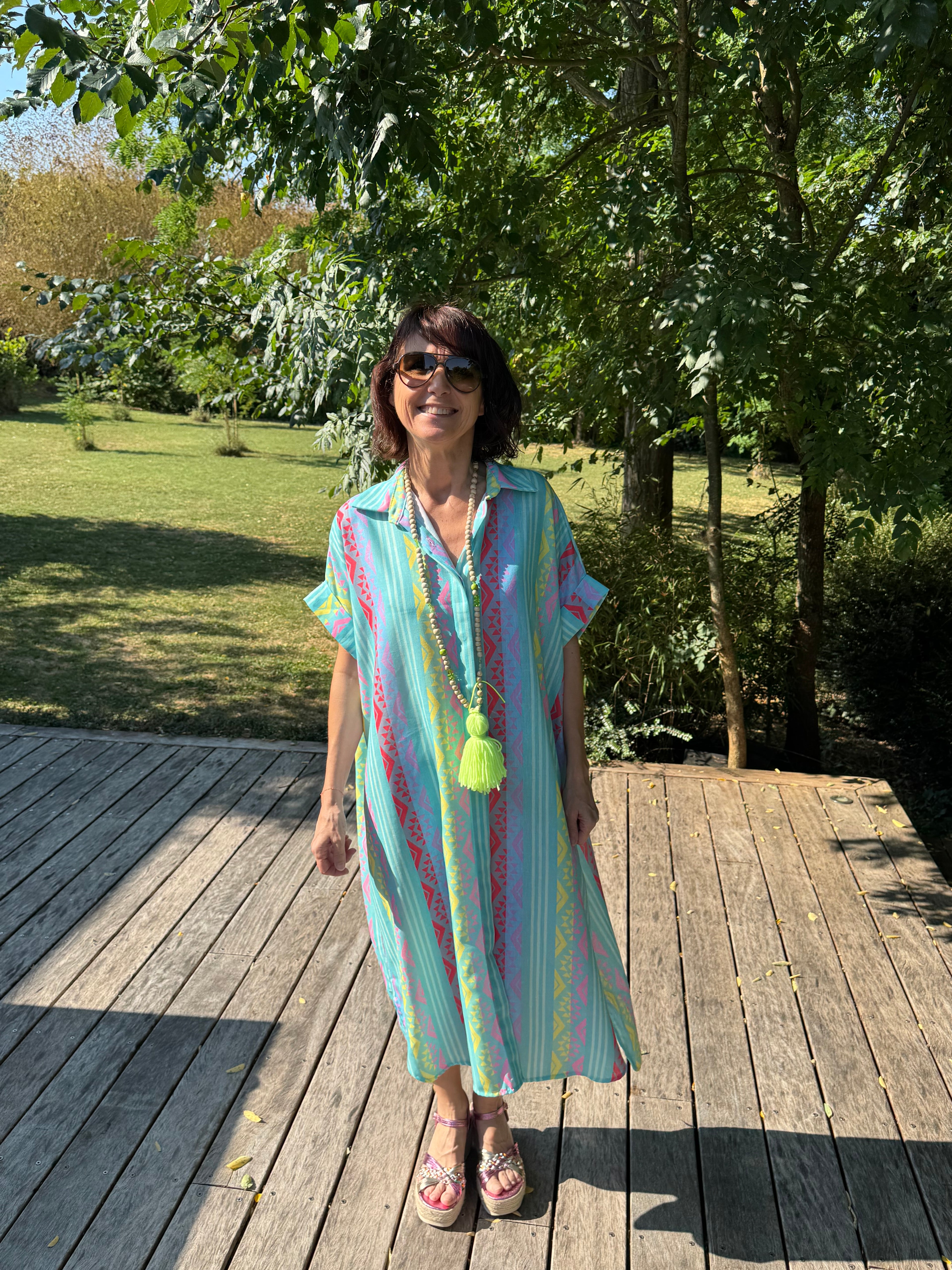 Robe Kimono Canarie Turquoise