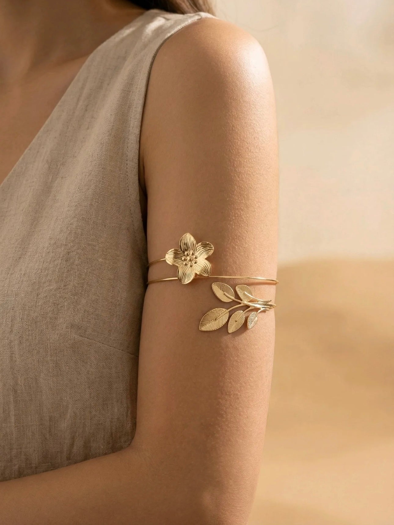 Bracelet de Bras Fleur Doré