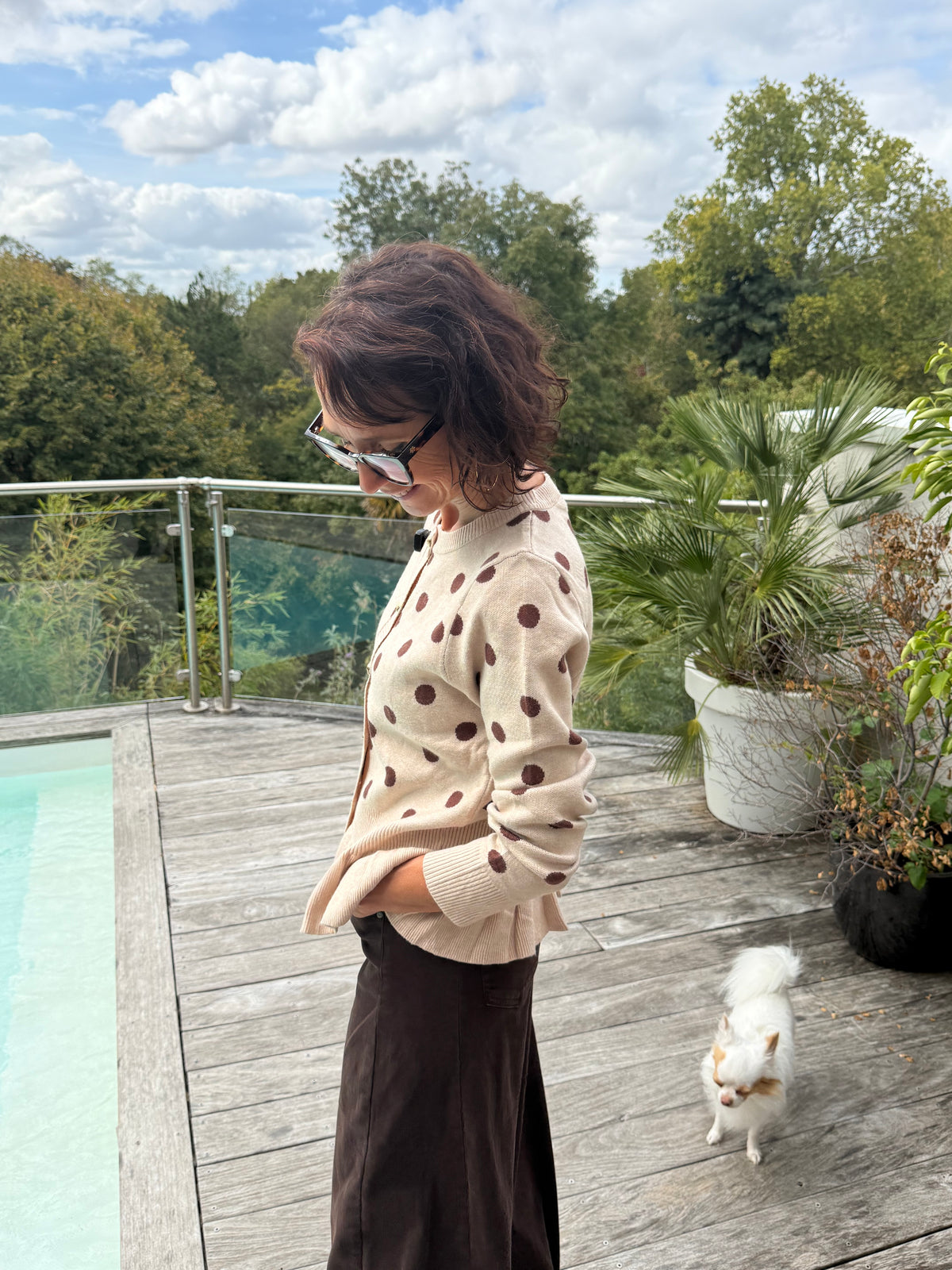 Pull Gilet pois