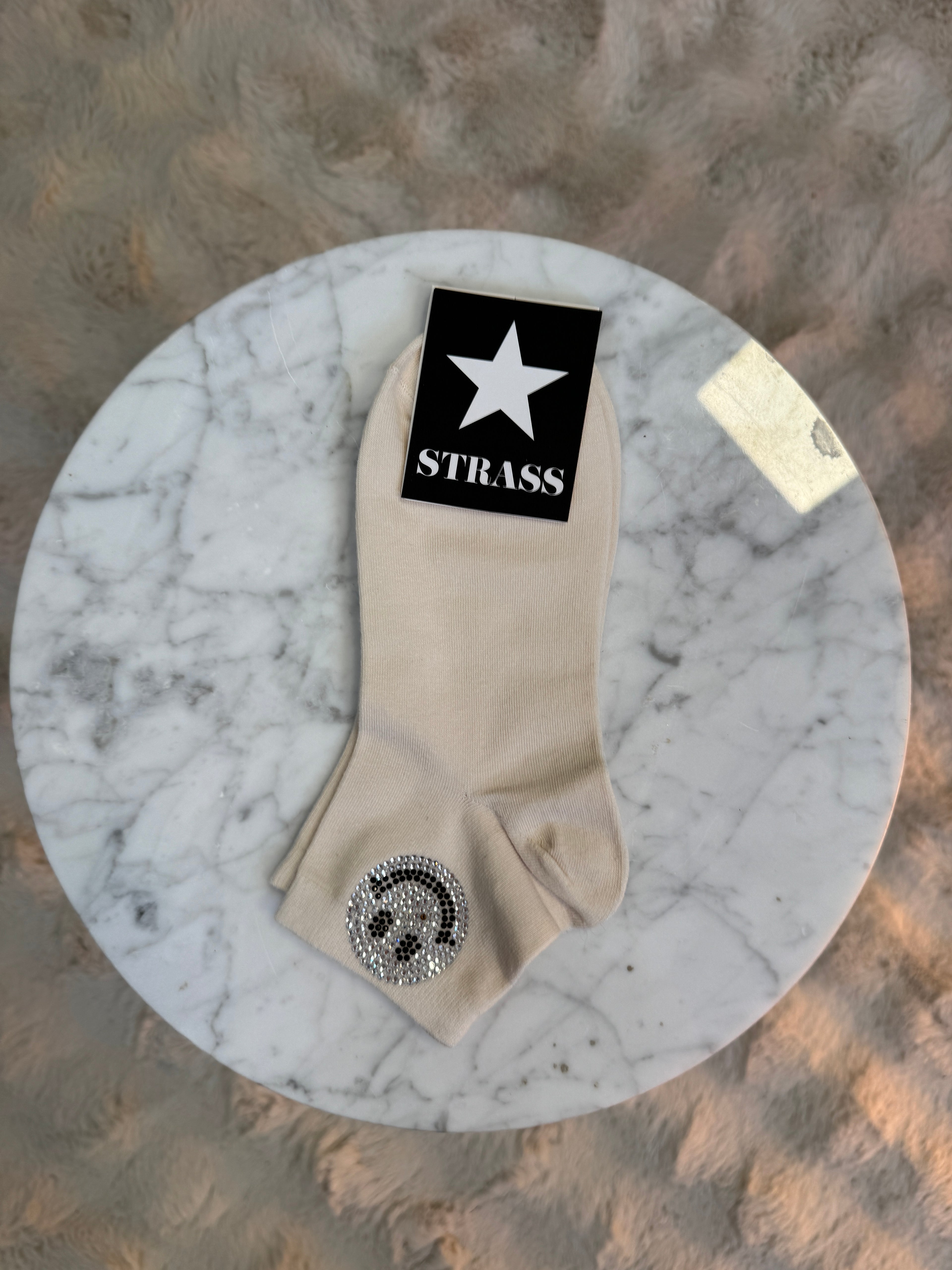 Chaussettes Smiley Beige