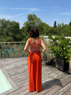 Pantalon Uni Viscose Orange