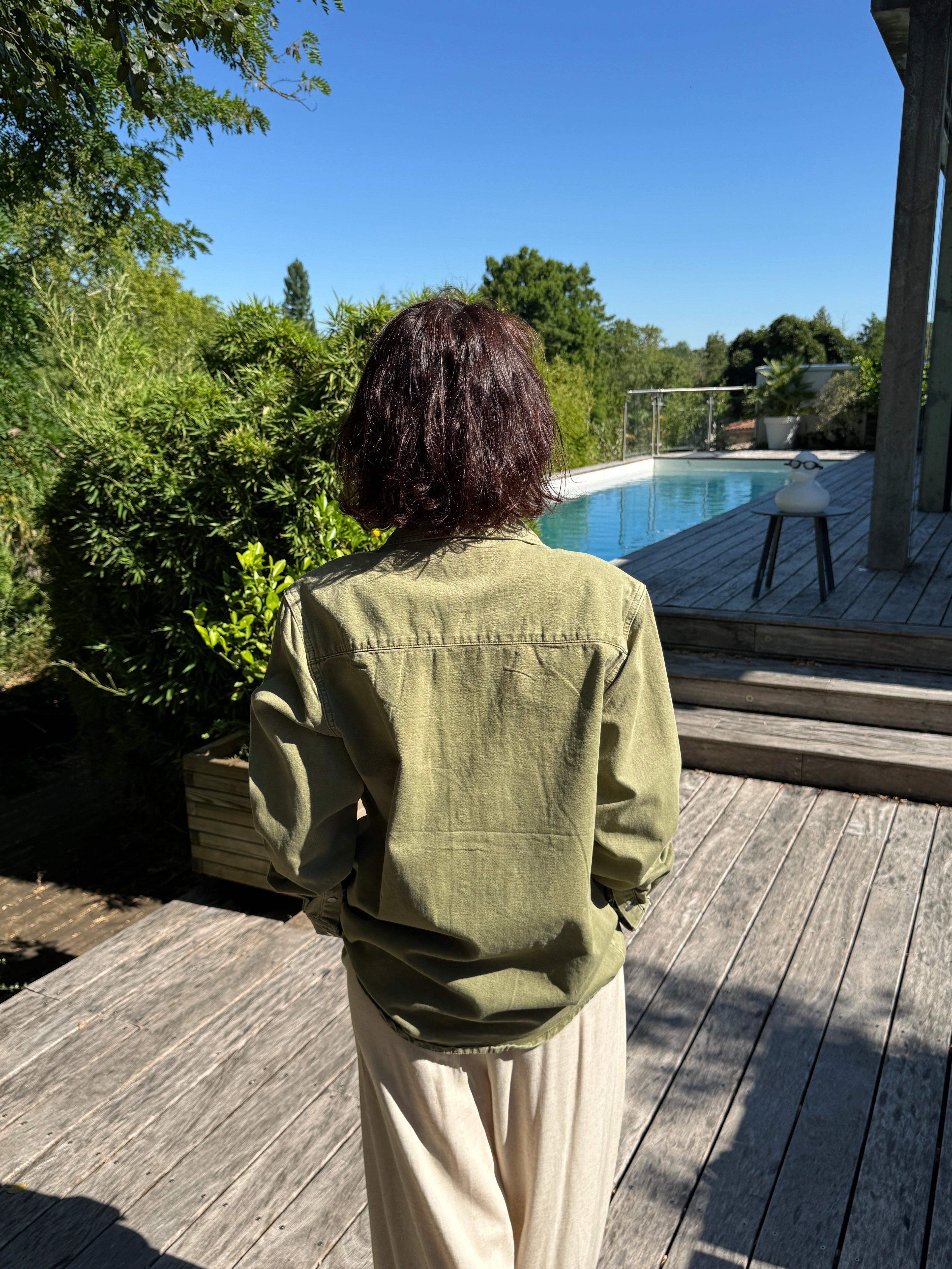 Veste jean kaki
