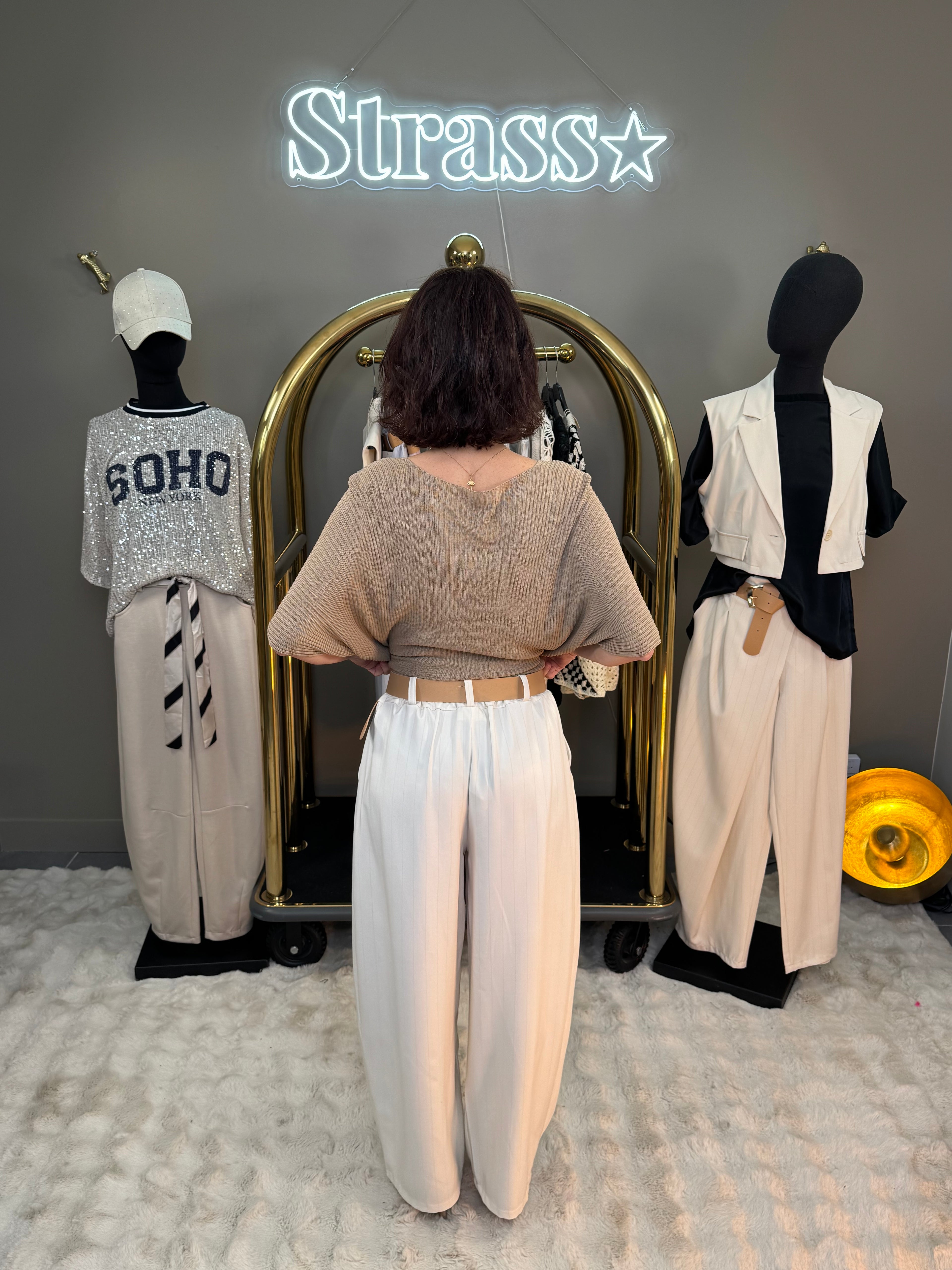 Pantalon croisé Tristan Beige