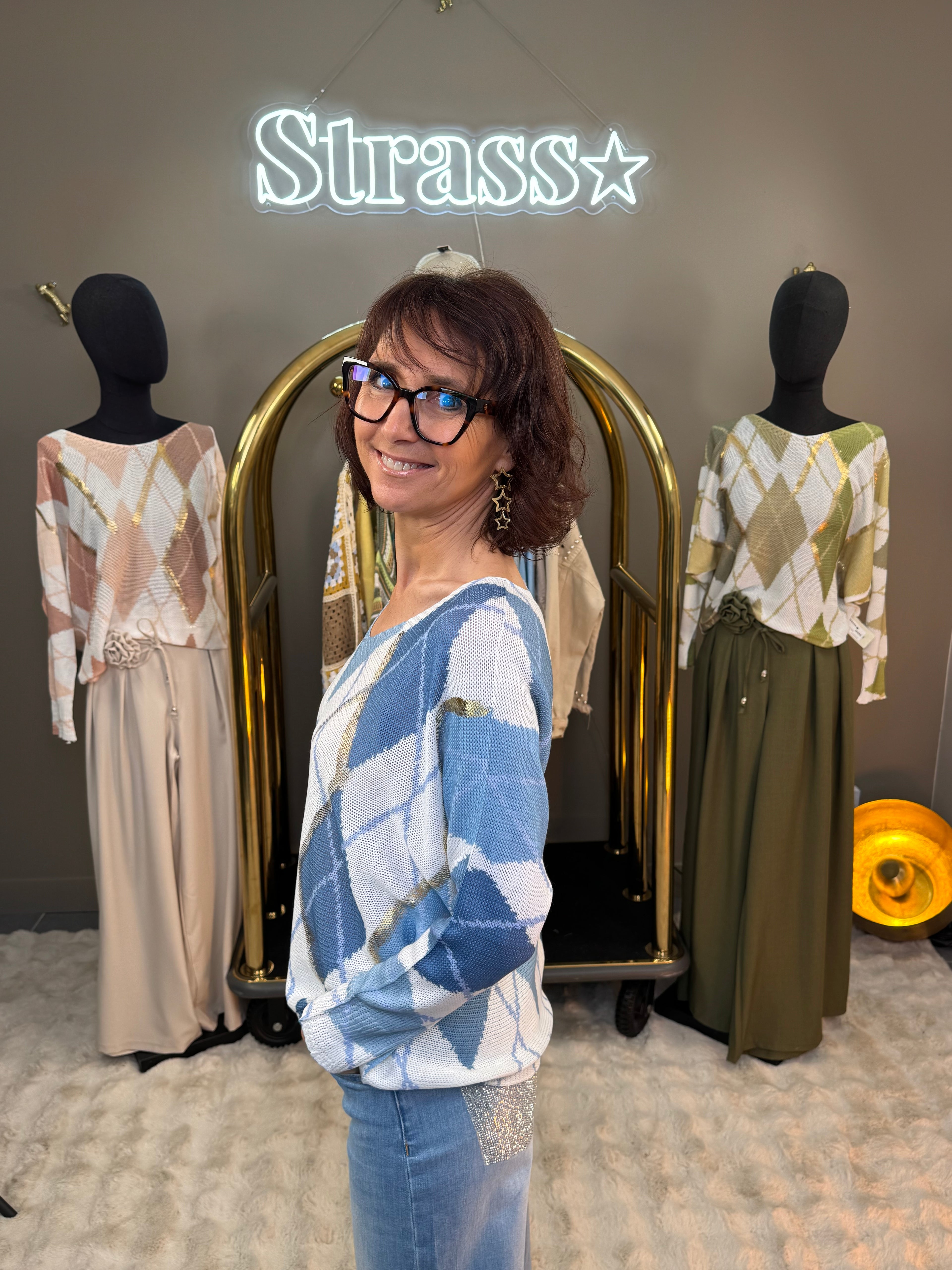 Pull Burlington bleu