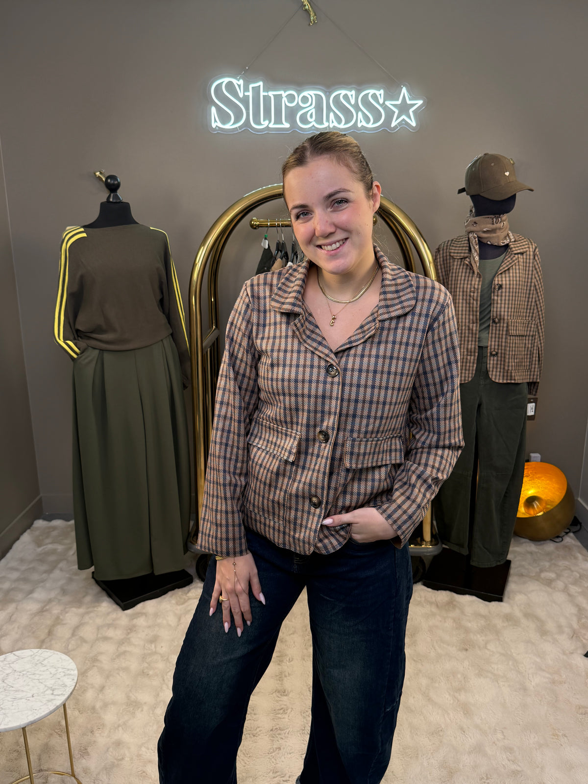 Veste écossaise marine