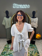 Blouse Nouettes Gaze de Coton Blanc