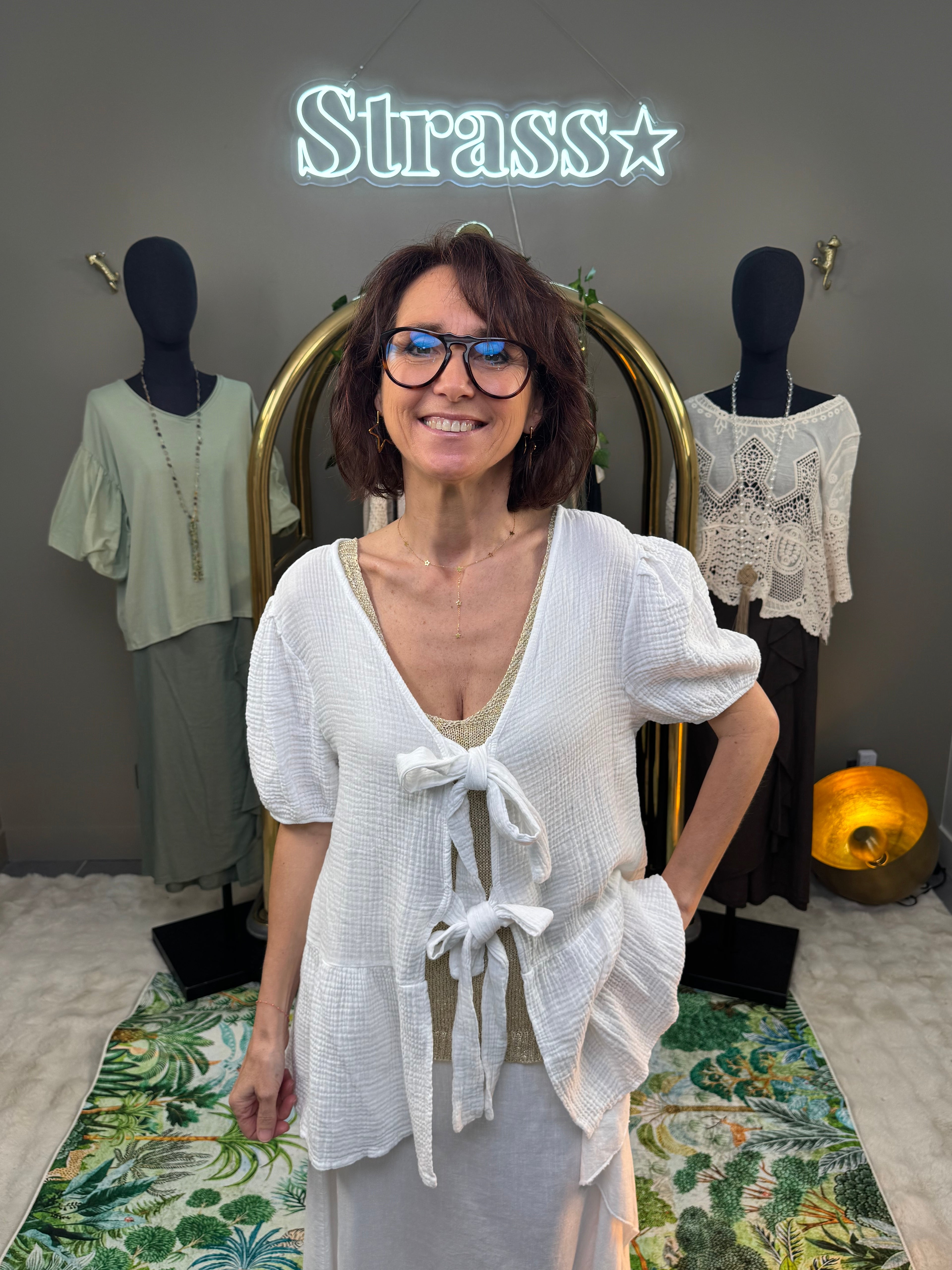Blouse Nouettes Gaze de Coton Blanc