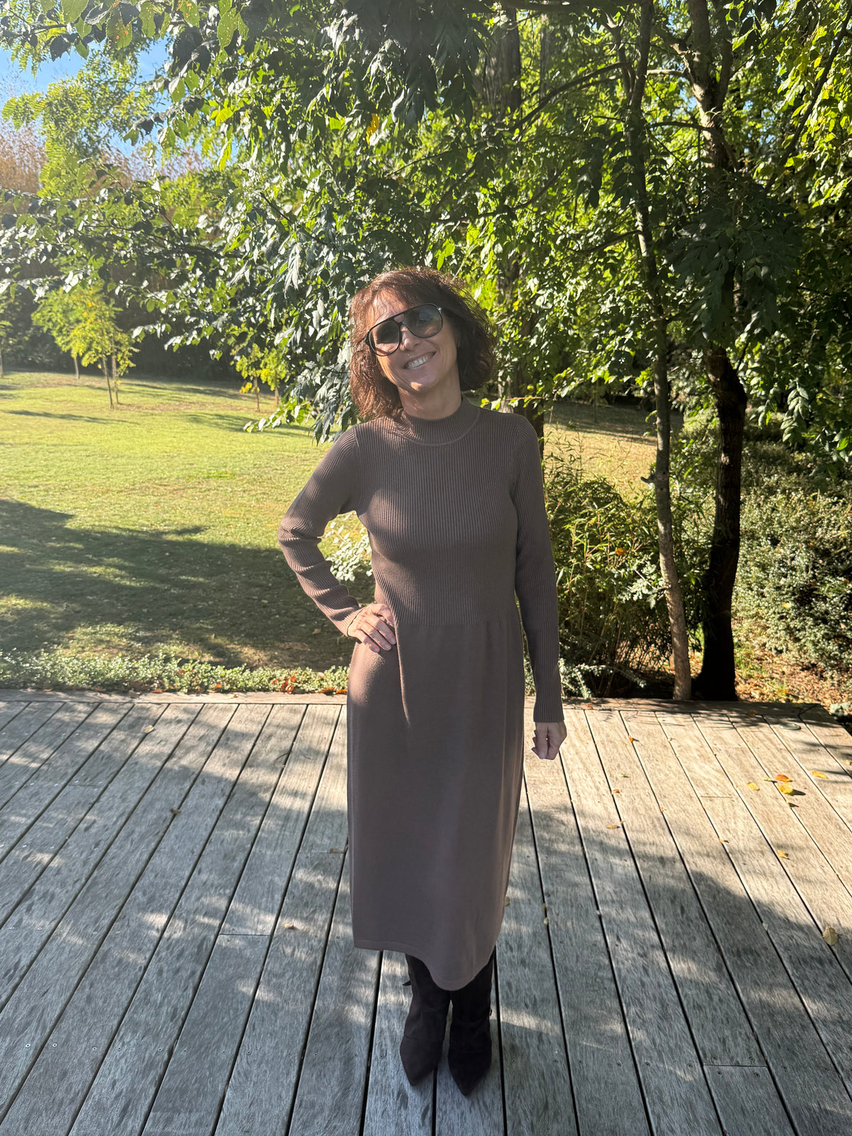 Robe pull Pénélope taupe