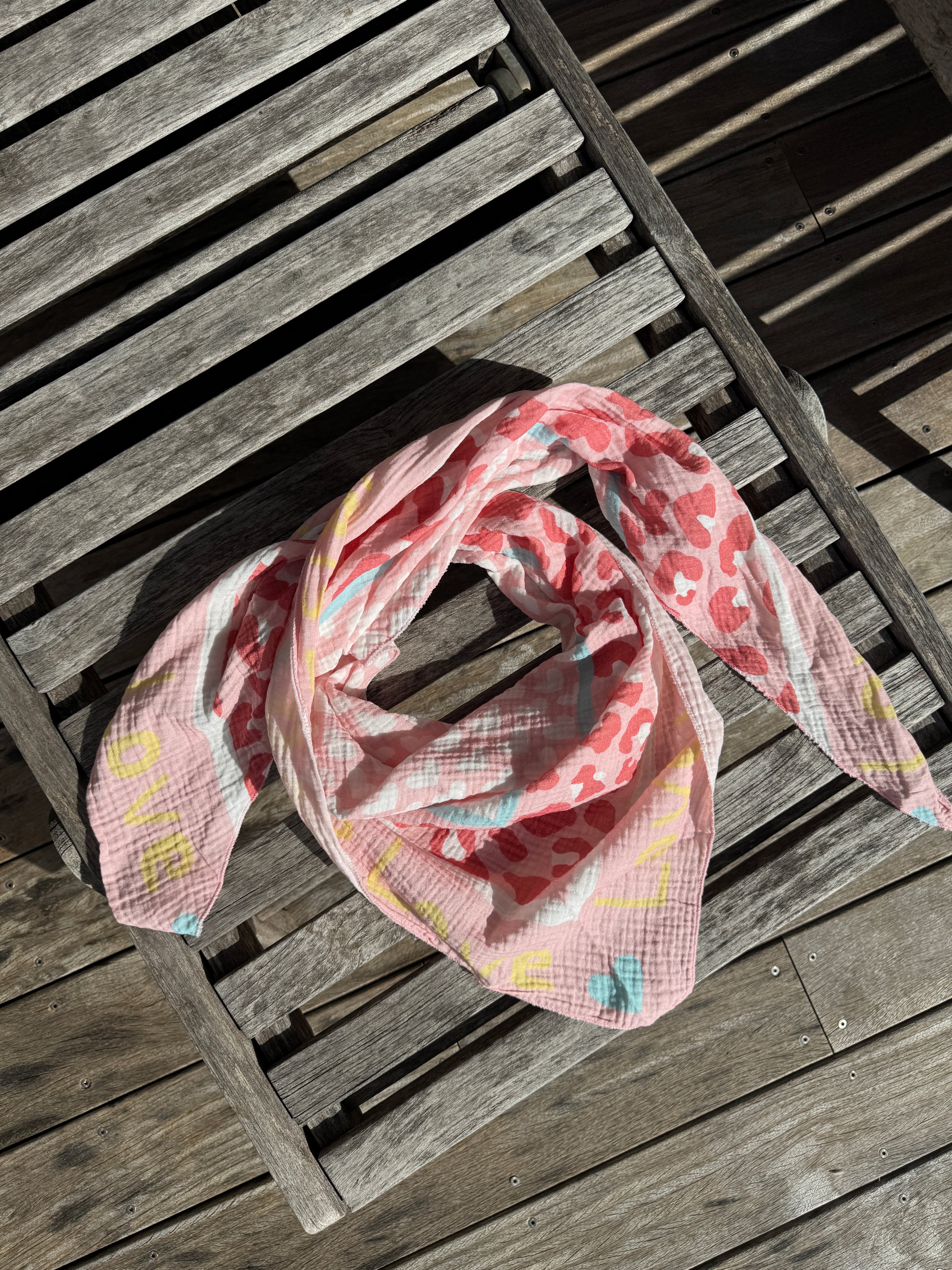 Foulard Love Gaze De Coton Rose