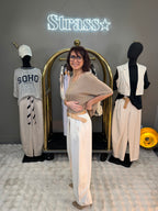 Pantalon croisé Tristan Beige