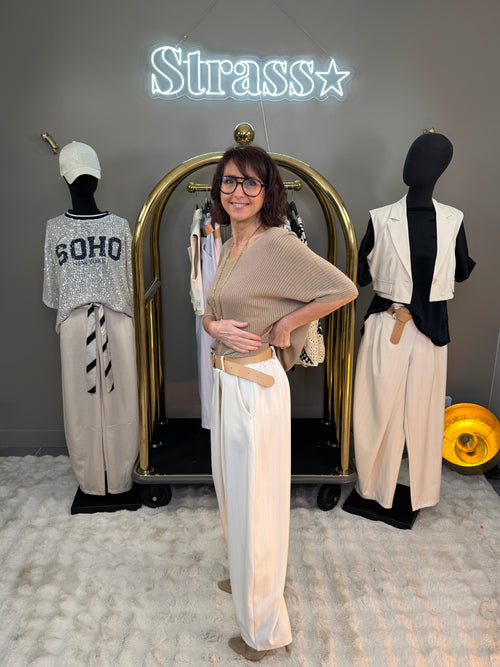 Pantalon croisé Tristan Beige