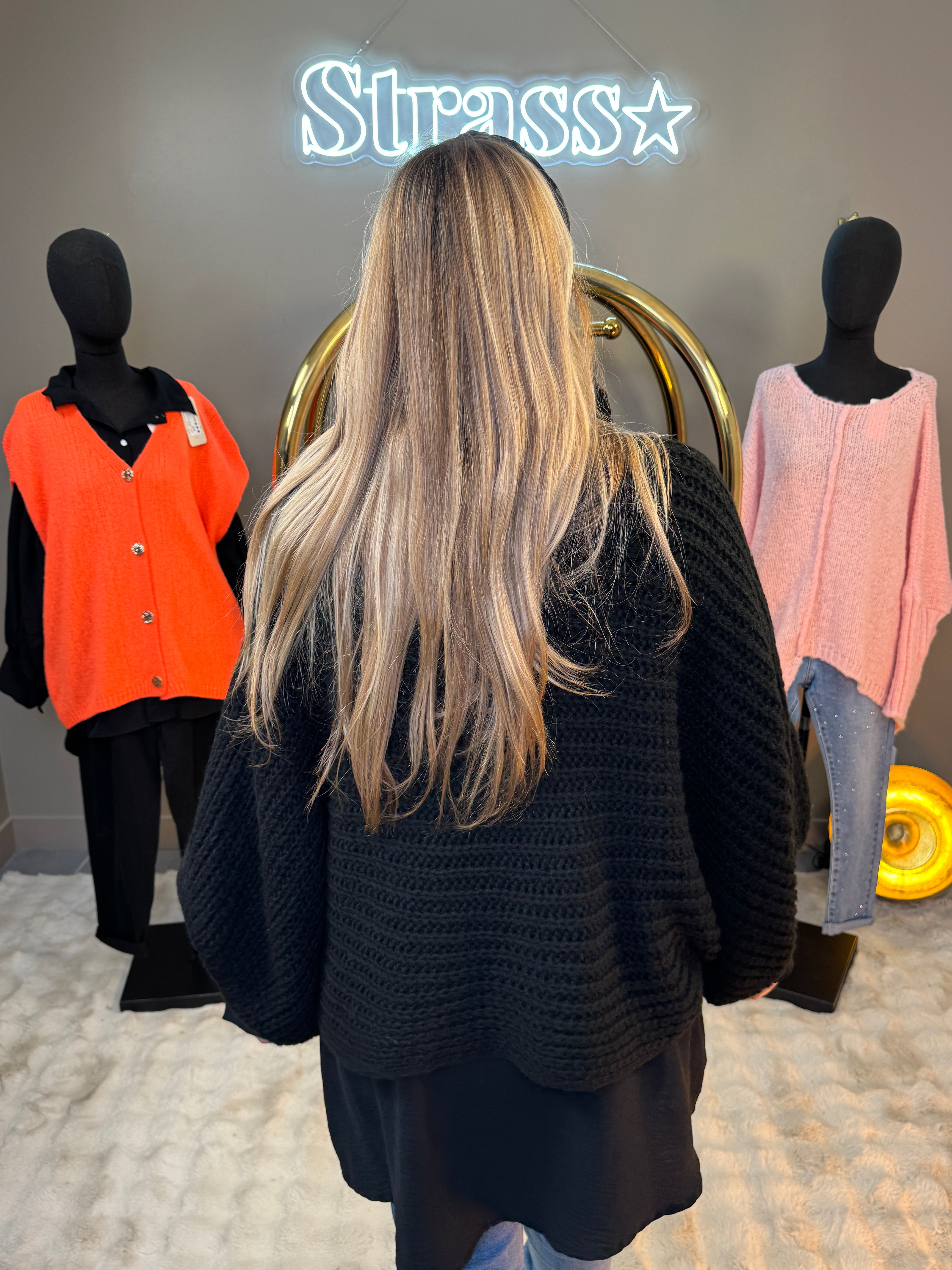 Pull Noeud Dalia Noir Grande Taille