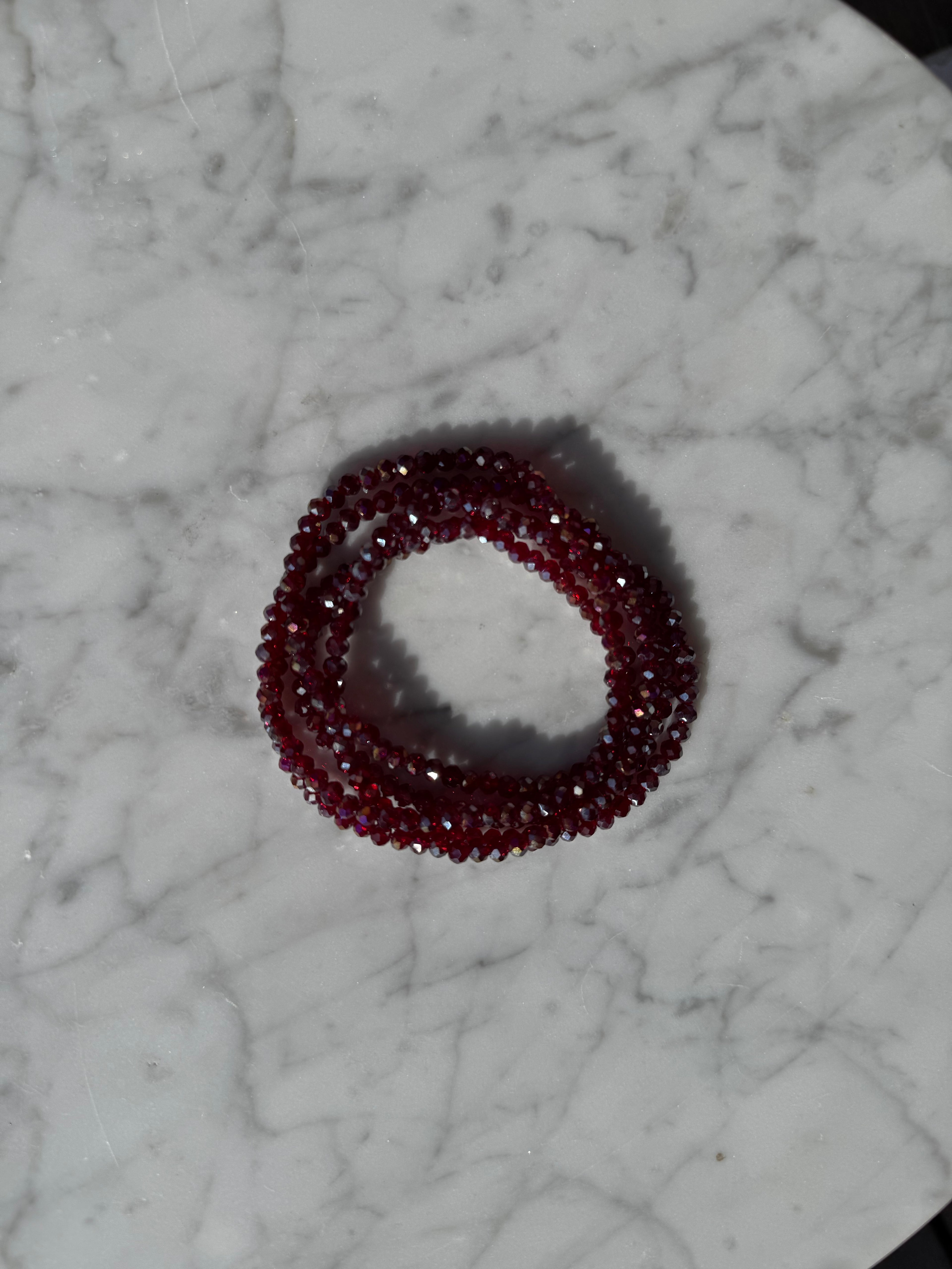 Bracelet - Collier cristal Bordeaux