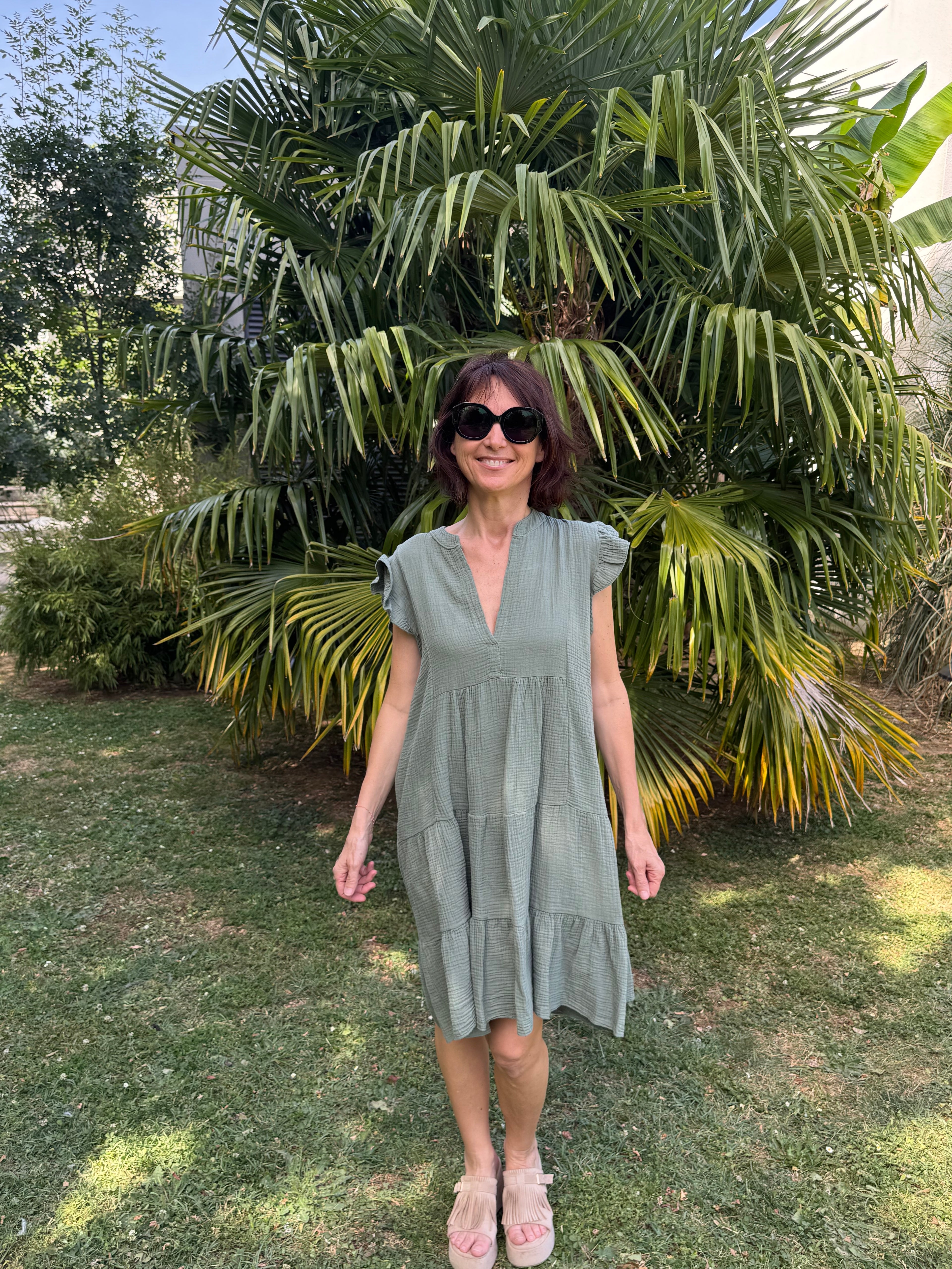 Robe Croisette Kaki