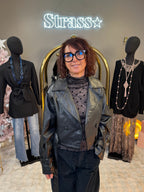 Trench Court Simili Noir