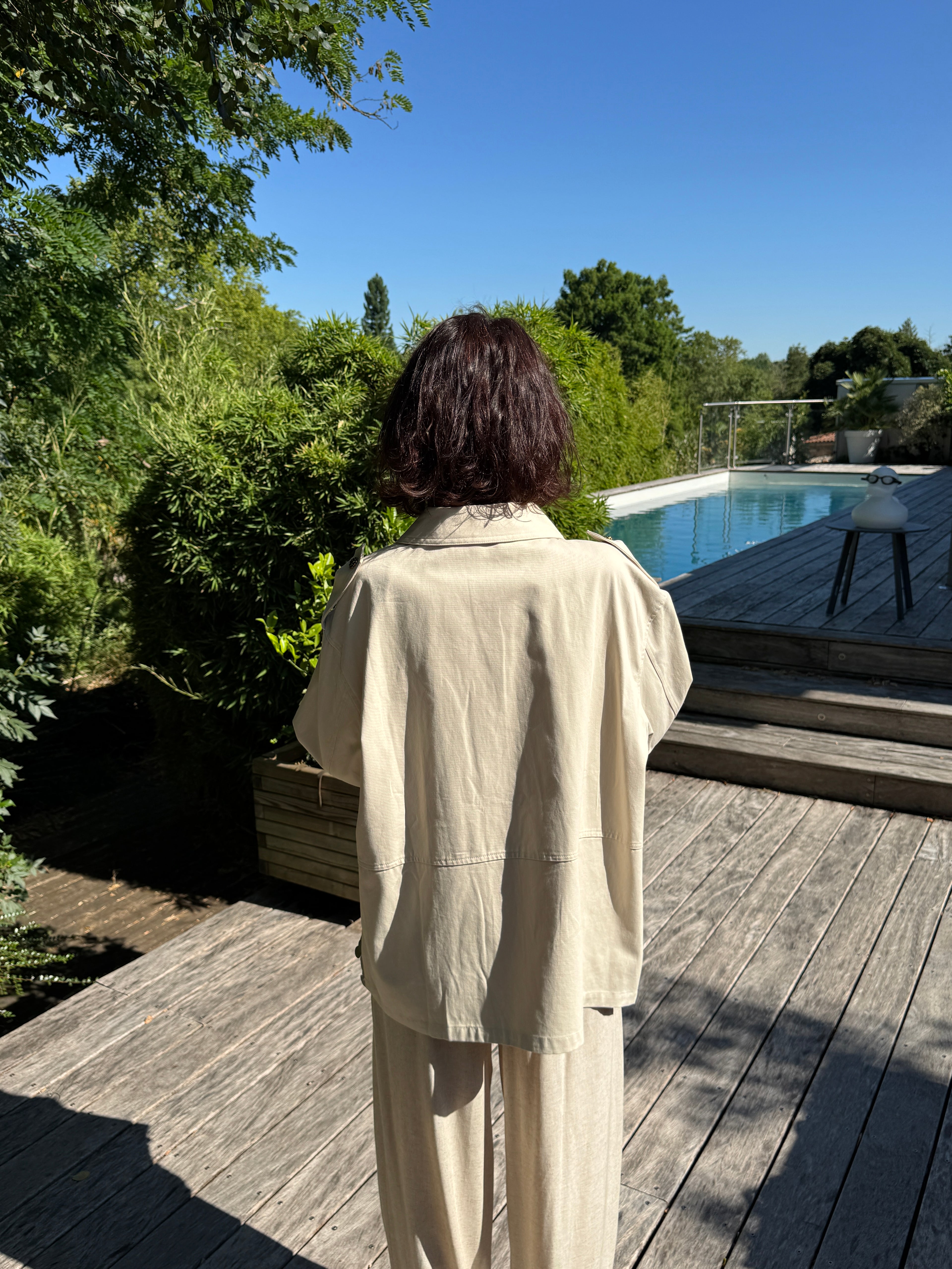 Blouson plume et paillette