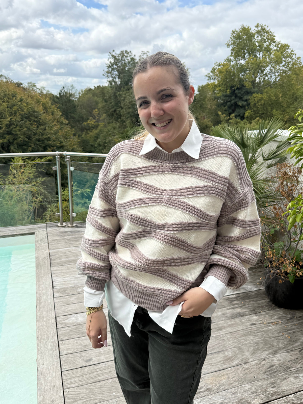 Pull Vagues Beige