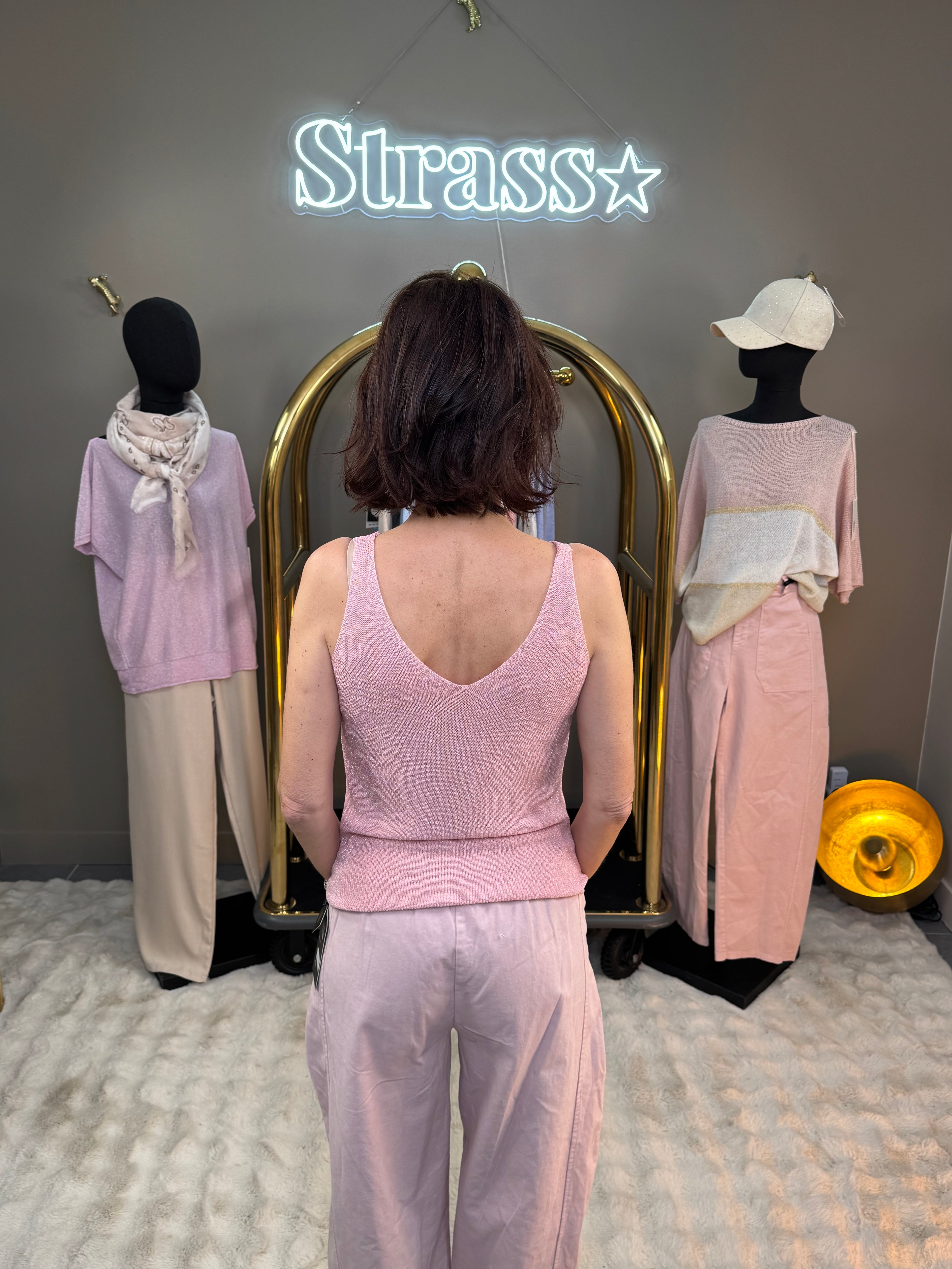 Débardeur Lamé Rose