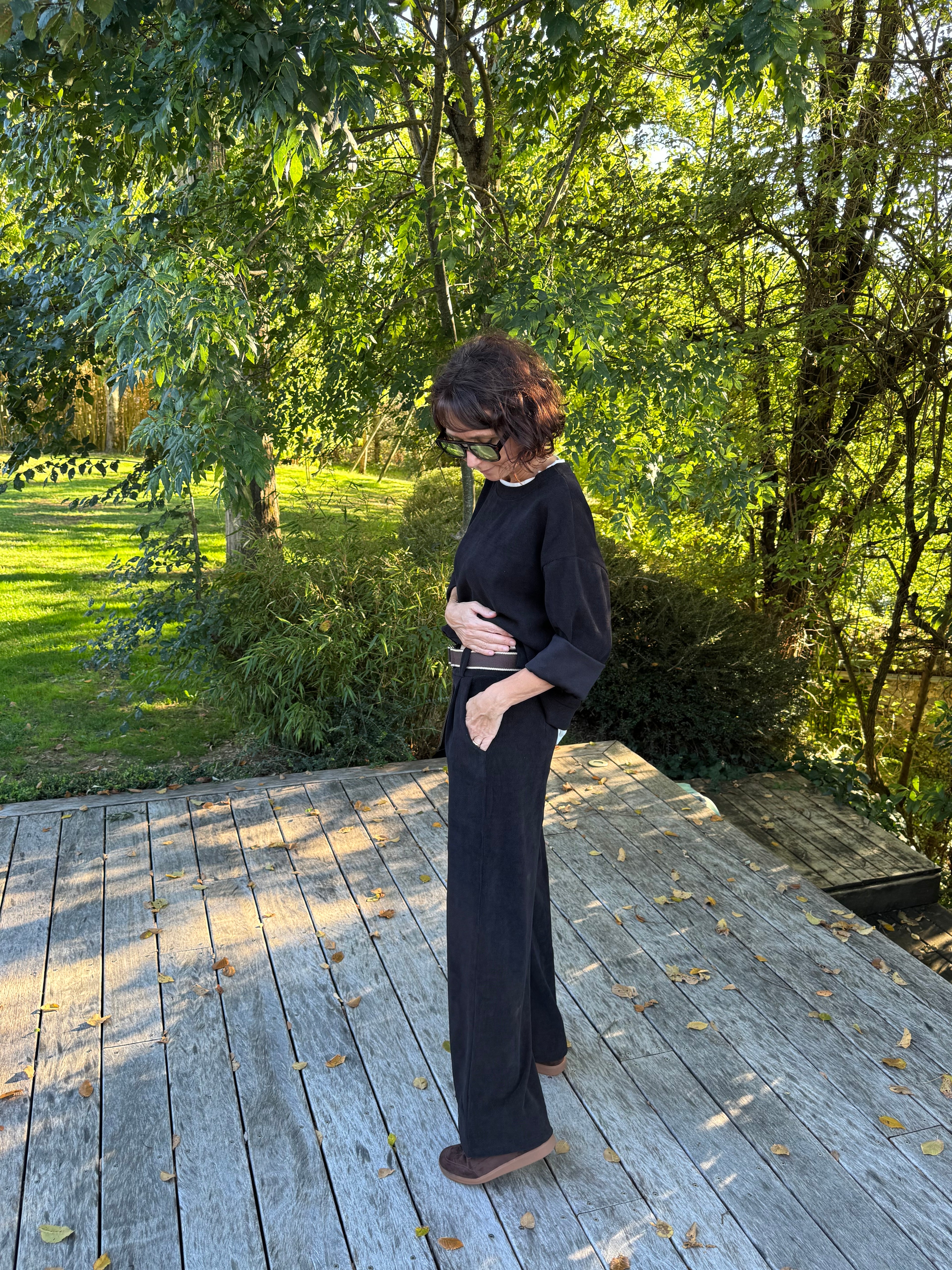 Pantalon sport chic noir