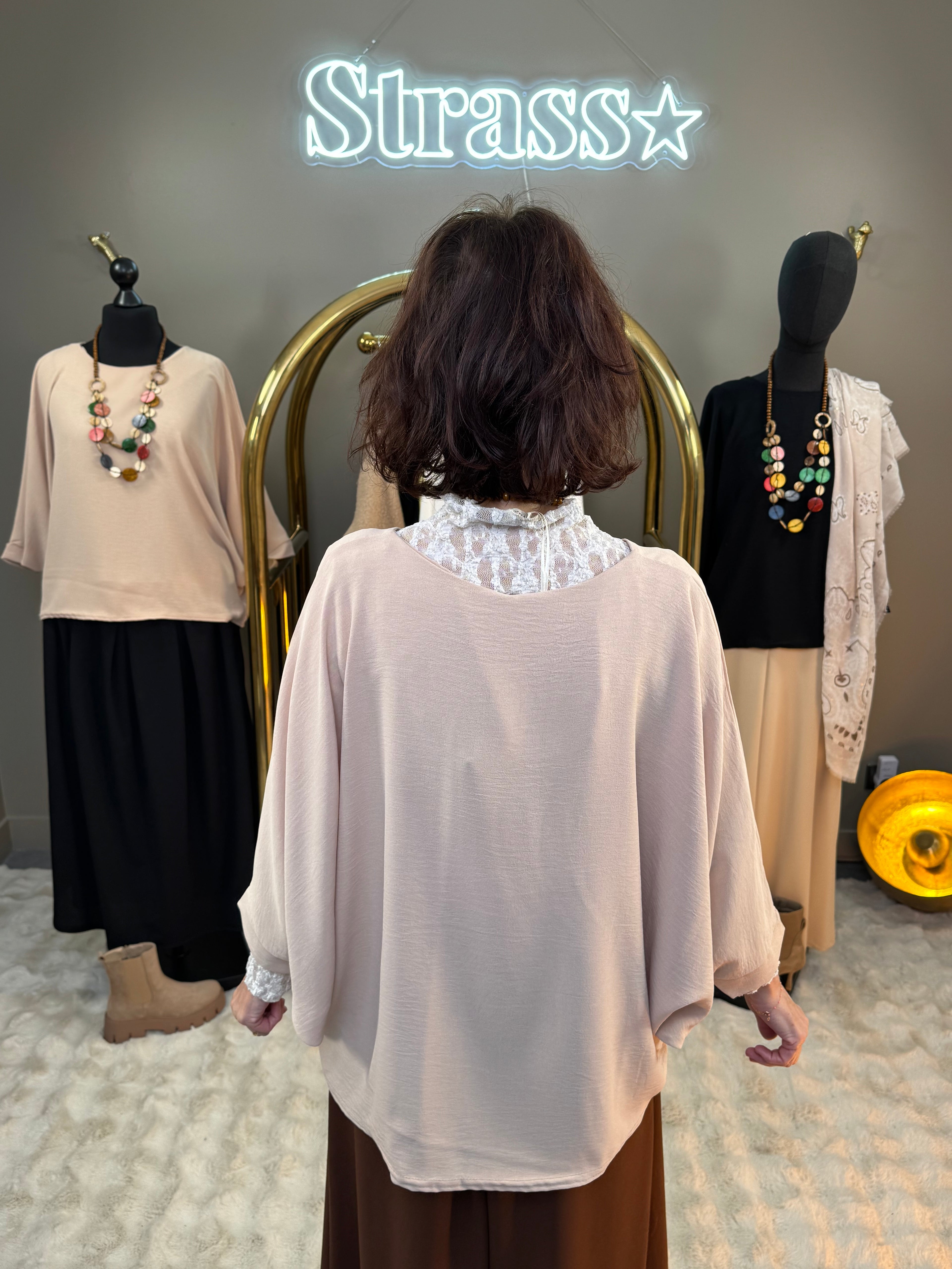 Blouse + Sautoir Leonie Beige