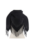 Écharpe strass et franges noir