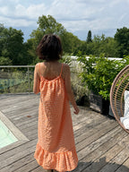 Robe canicule longue Vichy Orange