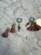 Boucles D’oreilles poisson pompon bleu