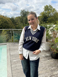 Pulls sans manche New York Marine