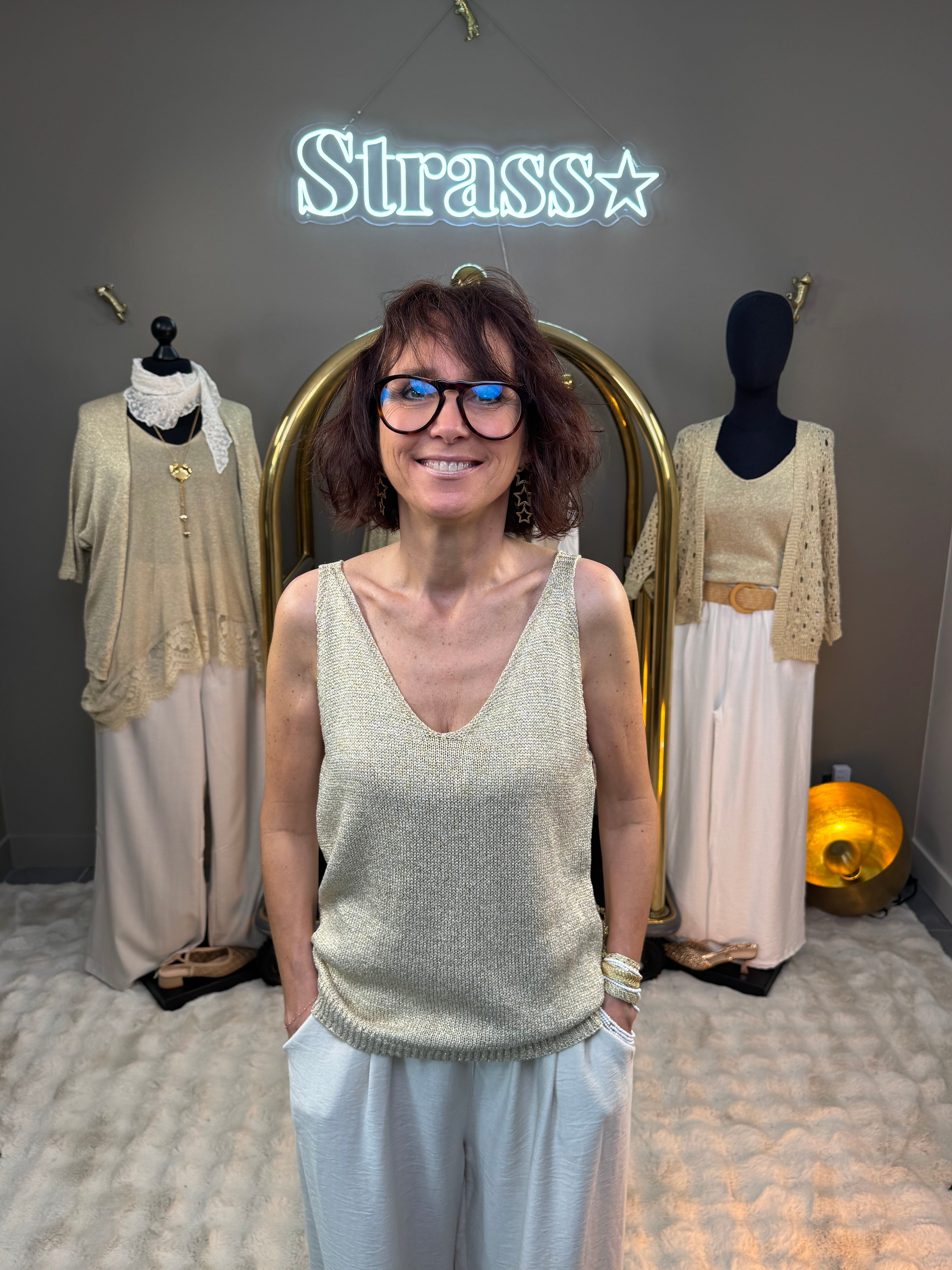 Débardeur Lurex Chikito Doré