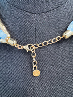 Collier Boules de Soie Bleu