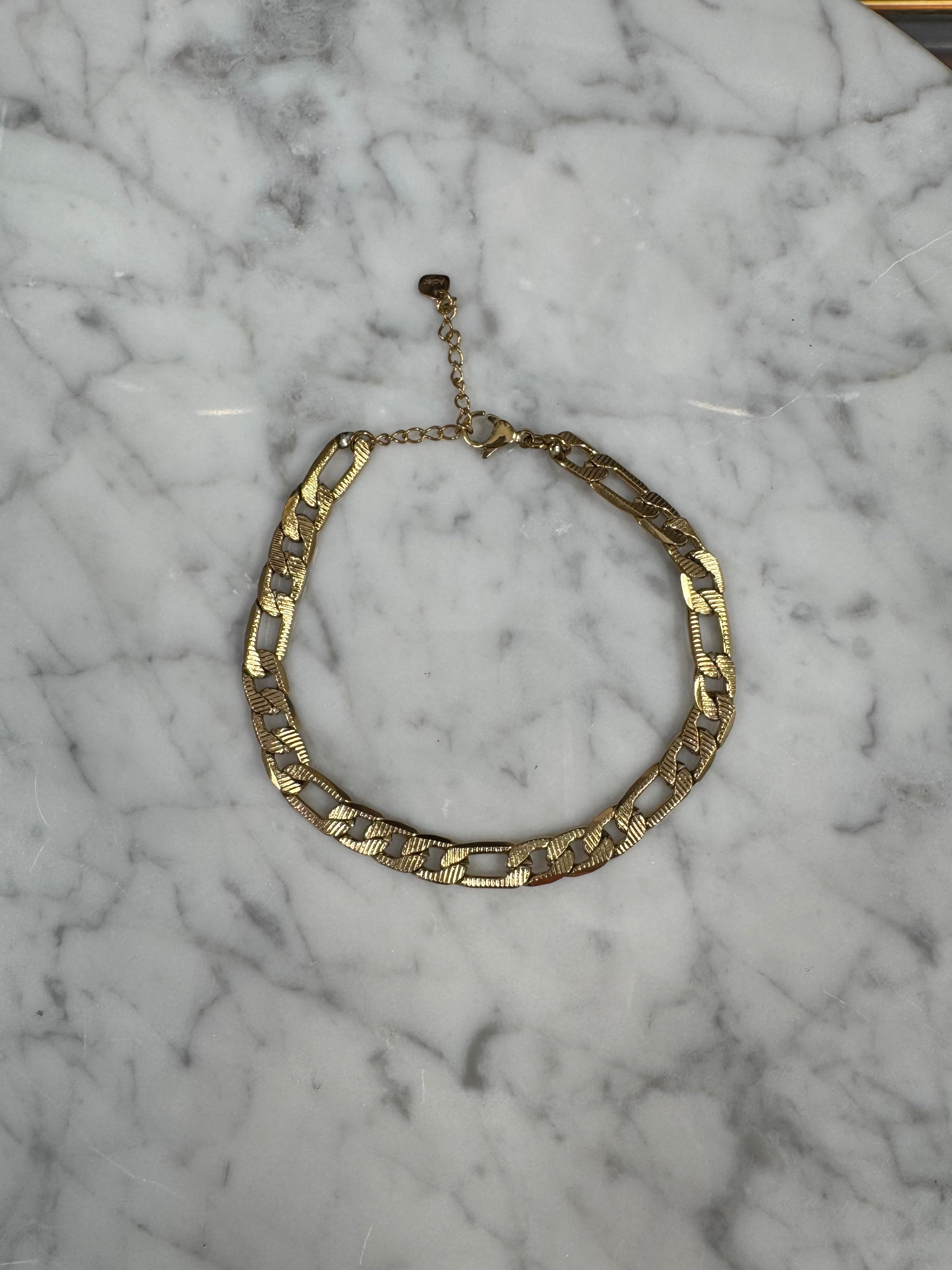 Chaine de Cheville Grosse Maille Dorée